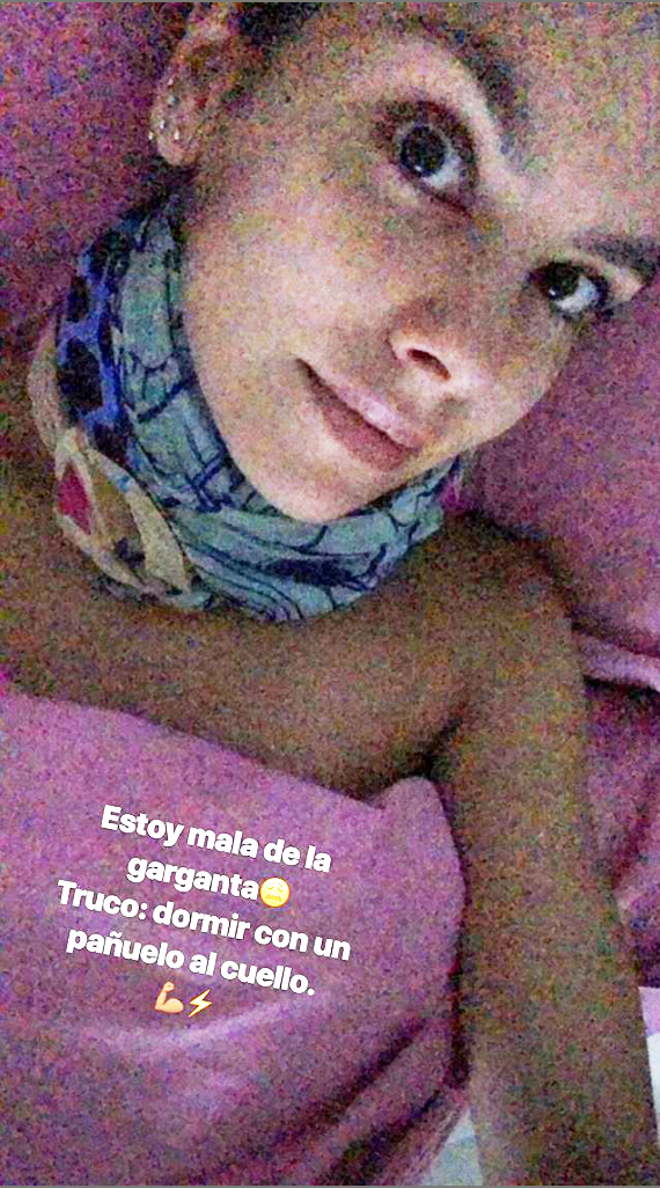 Cristina Pedroche se cura del dolor de garganta sin pijama