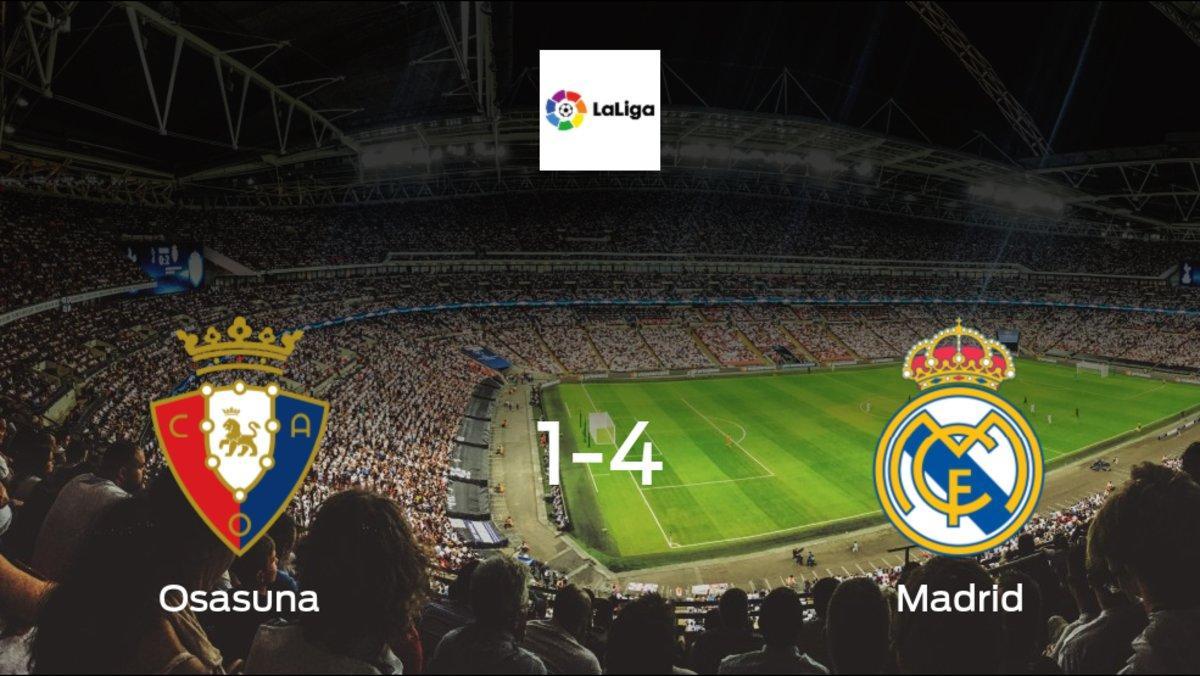 Real Madrid score 4 in win against Osasuna with a 1-4 at Estadio El Sadar