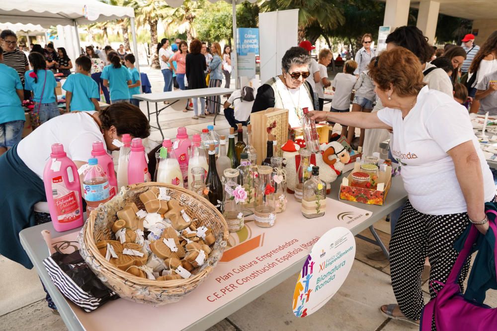 Imágenes de la undécima Feria de Emprendimiento Educativo, en el Palmeral de las Sorpresas, en la que han participado 650 estudiantes de Primaria, Secundaria, Bachillerato y Formación Profesional