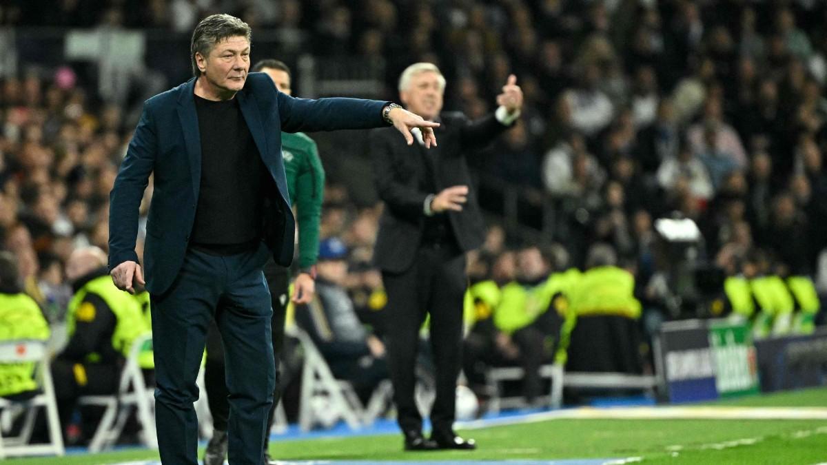 Walter Mazzarri, entrenador del Nápoles, ante el Real Madrid