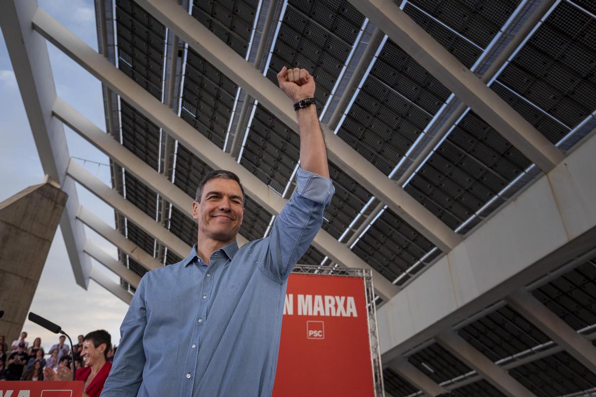 Acto del PSC con Jaume Collboni y Pedro Sánchez en el Fòrum