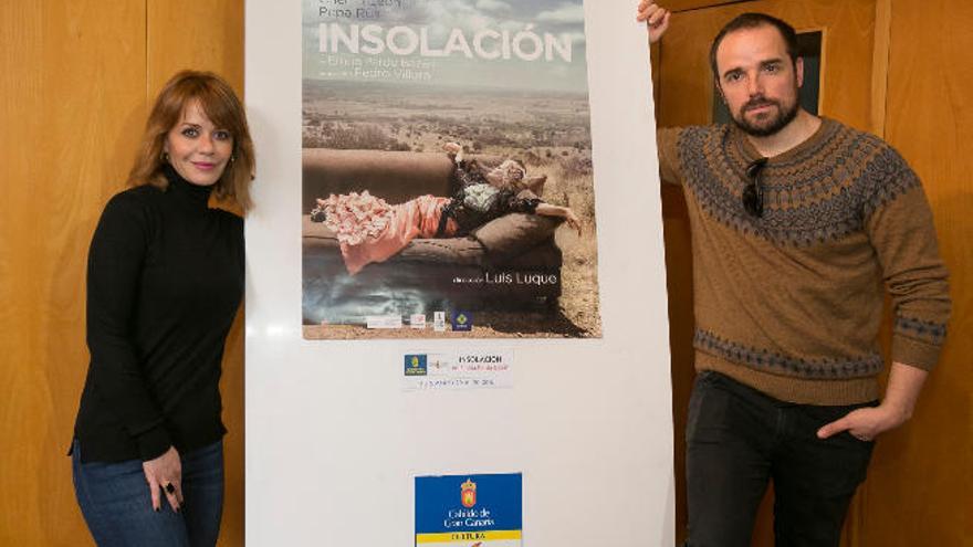 María Adánez y Chema León en la sala de prensa del Teatro Cuyás.