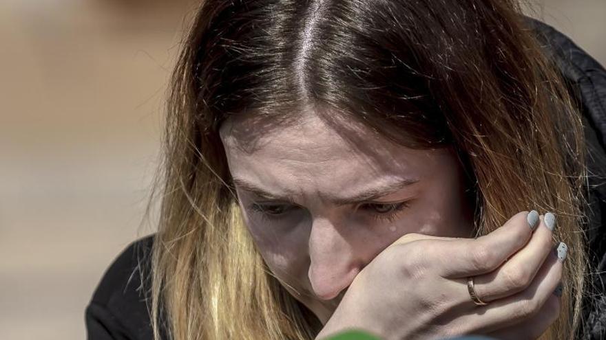Juliia Pohrebniak no pudo contener las lágrimas al rememorar la muerte de un amigo. | B. RAMON