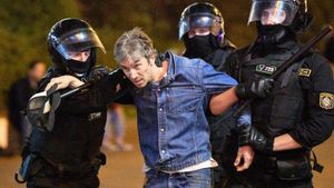 Detenciones en Minsk en septiembre de 2020, tras las eleciones presidenciales tildadas de fraudulentas por la oposición.