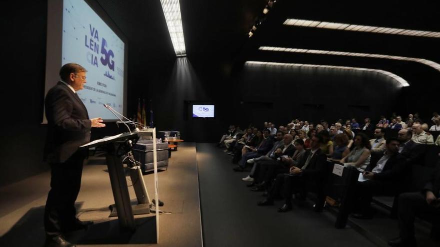 Ximo Puig, hoy, durante la inauguración del evento sobre 5G.