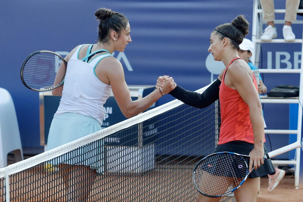 Sara Sorribes y Sara Errani, tras jugar en el BBVA Open Internacional Valencia 2023