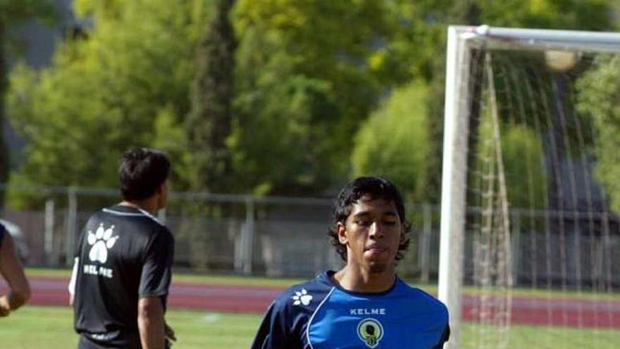 Mariño en uno de sus últimos entrenamientos con el Hércules