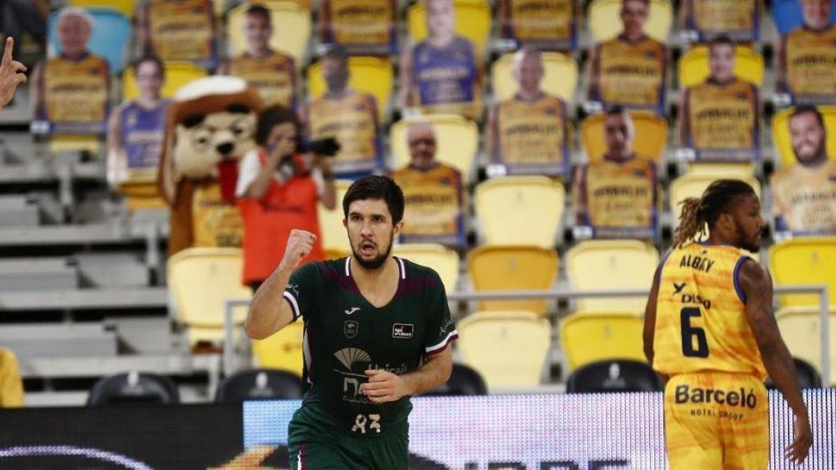 Bouteille, en el último triunfo del Unicaja en Las Palmas.