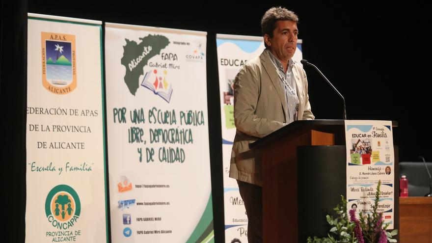 Mazón sostiene que “quien tiene que tutelar la libertad educativa la agrede” en alusión al Consell