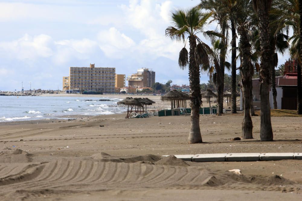 Playas cerradas en Málaga en el inicio de la primavera