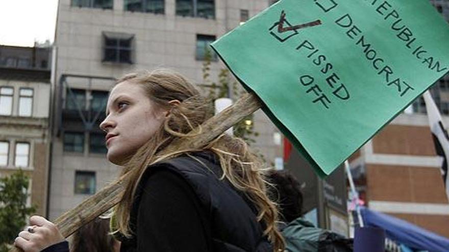 Una manifestante, durante una protesta en Nueva York.