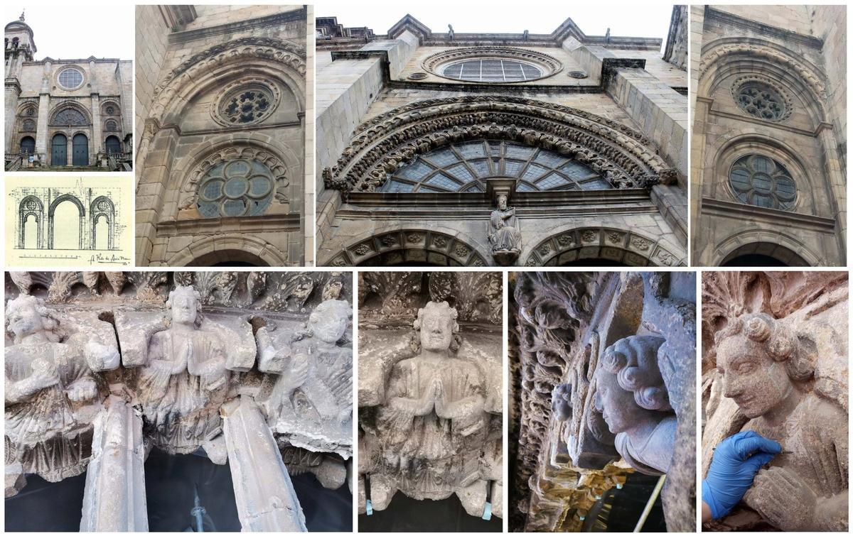 Restauración da fachada oeste de la catedral de Ourense: