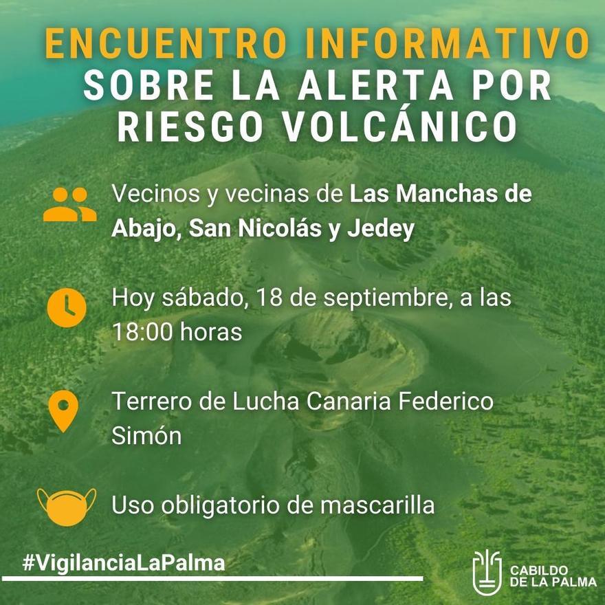 Reunión informativa con vecinos sobre el riesgo volcánico en La Palma