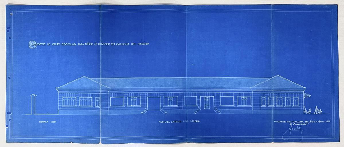 Alzado del Proyecto de Juan Vidal Ramos para Grupo de Niños. Junio de 1928.