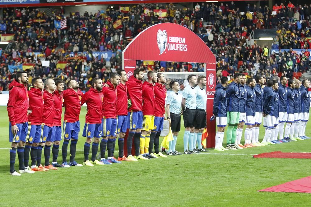 El partido entre España e Israel en El Molinón, en imágenes