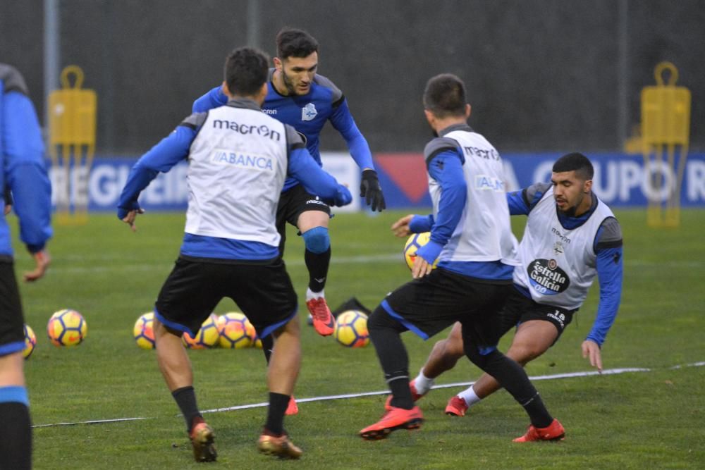 Fede Cartabia ha sido la única ausencia en el entrenamiento de esta tarde en Abegondo.