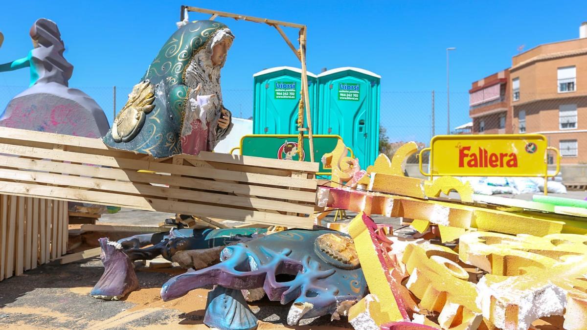 Daños de la lluvia en la pintura de La Ceràmica y destrozos en La Marina y Sant Agustí