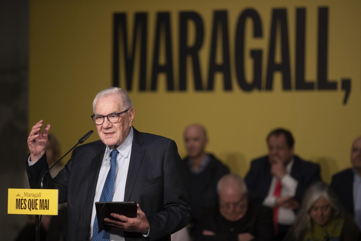 Ernest Maragall, candidato a la alcaldía de Barcelona, participa en un acto de apoyo a su candidatura