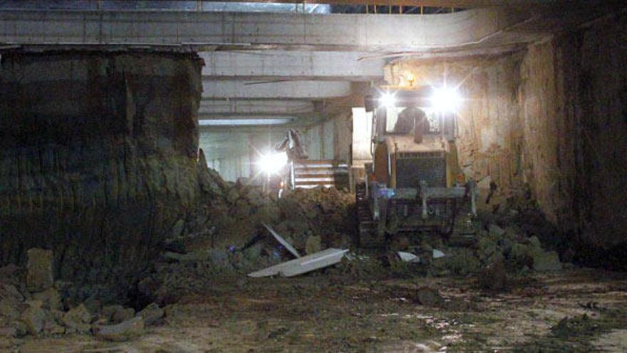 Imagen actual de las obras del metro.