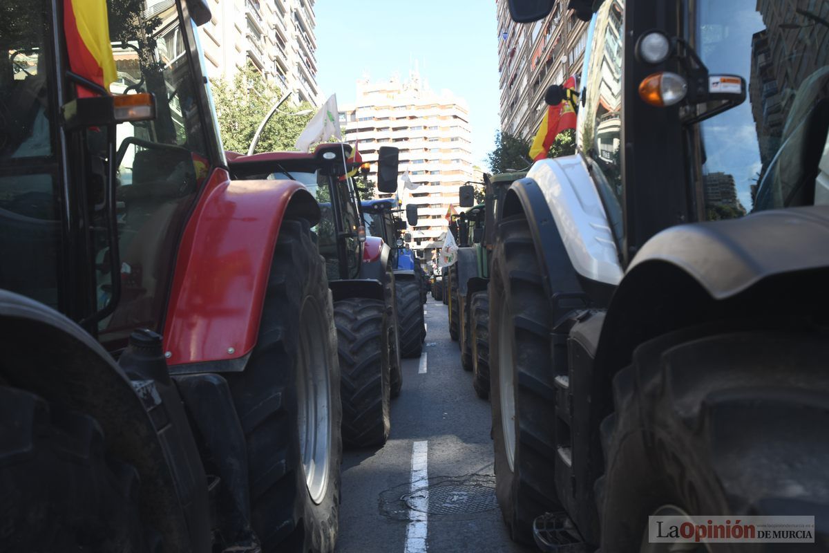 Miles de agricultores y ganaderos toman las calles de Murcia