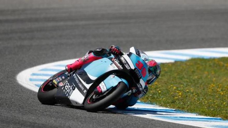 Luis Salom, en un instante de la carrera de ayer.