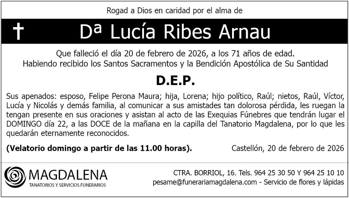 Dª Lucía Ribes Arnau
