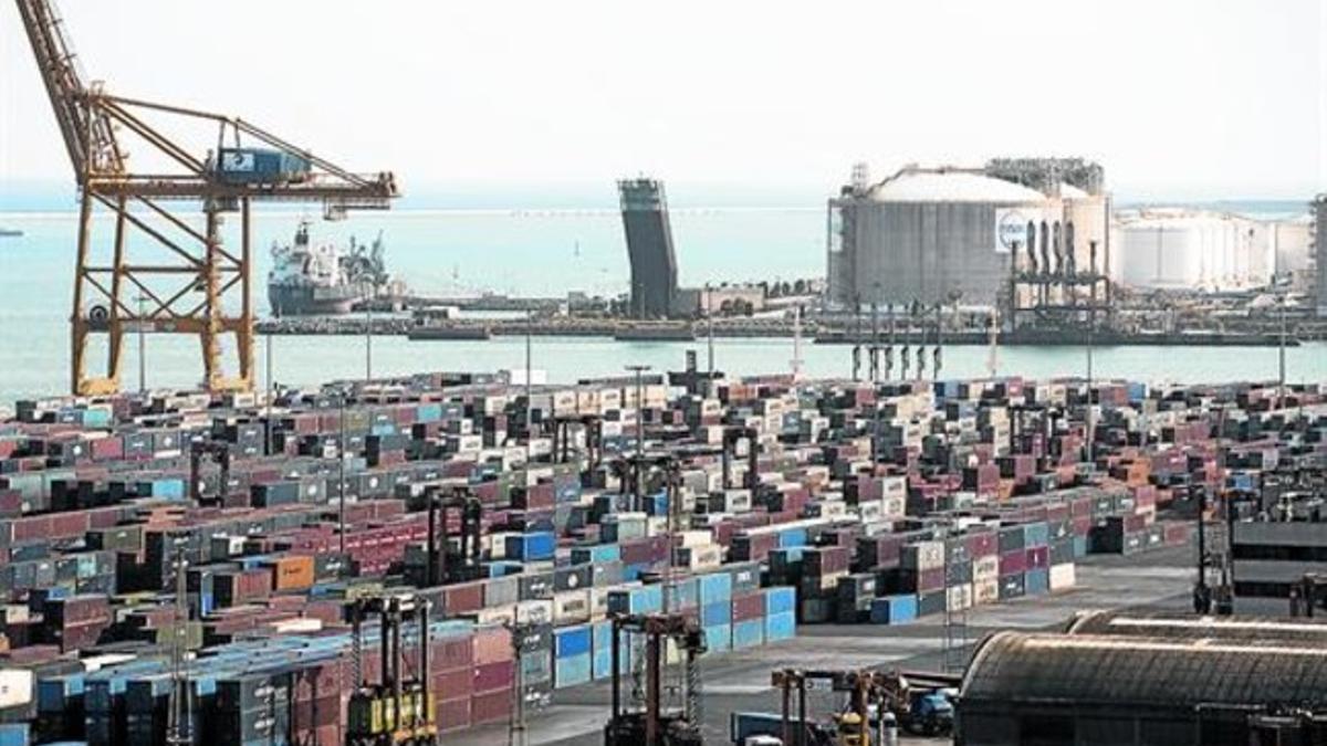 Terminal de contenedores en el Port de Barcelona.