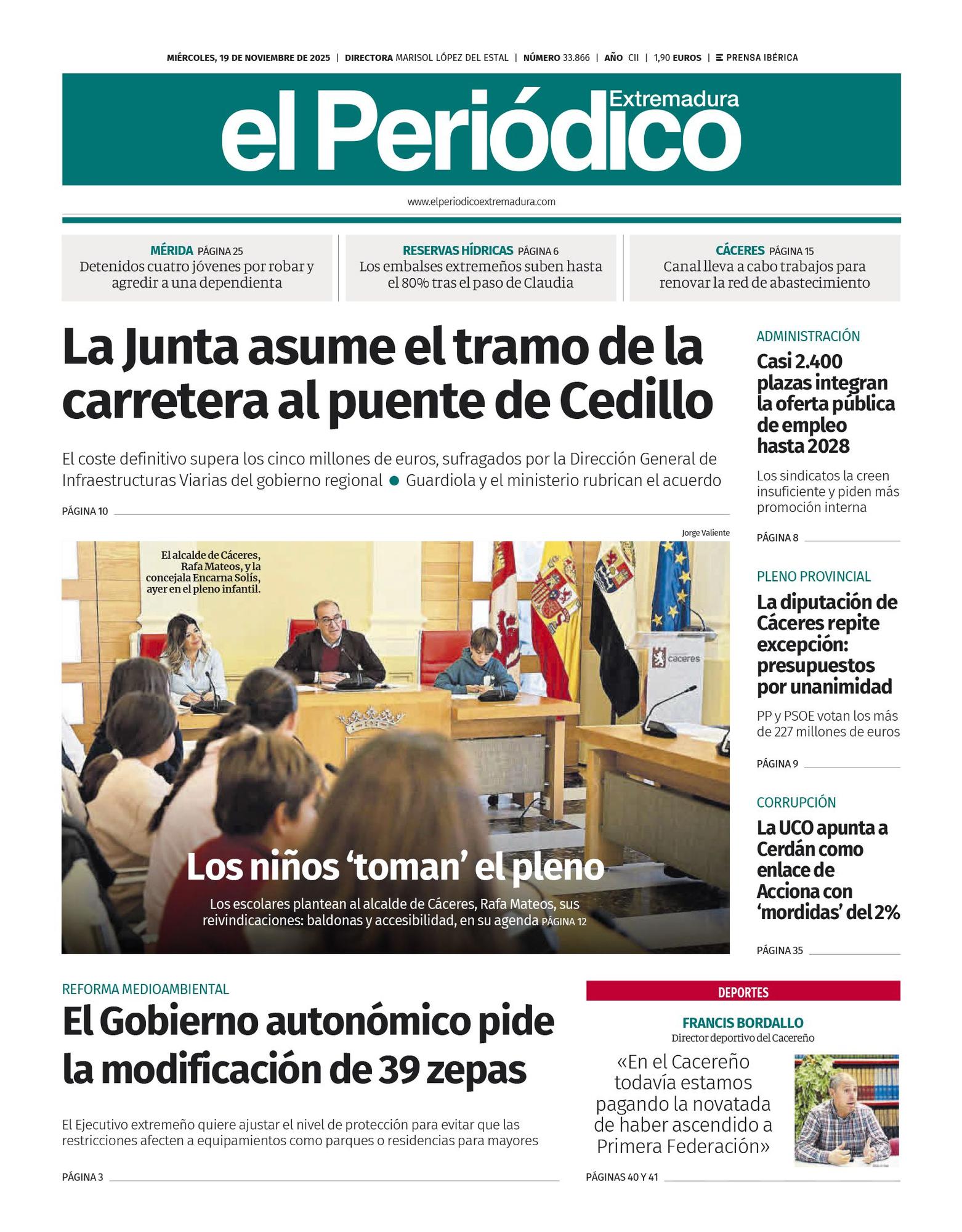 Consulta la portada correspondiente al día 19 de noviembre de 2025