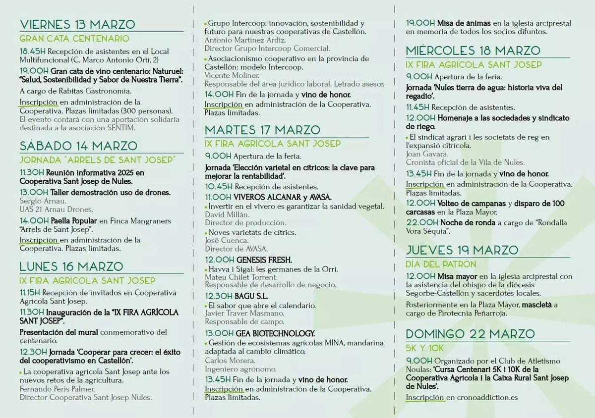 Programación de la IX Fira Agrícola Sant Josep