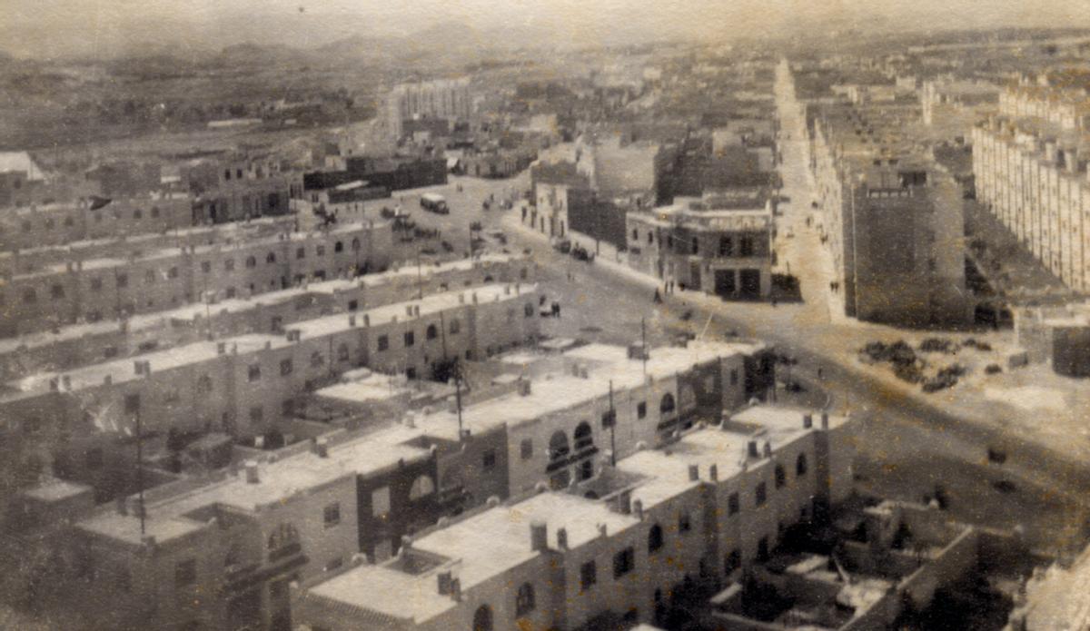 Vista aérea del barrio de Schamann en los años 50.