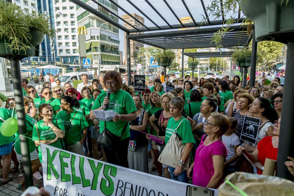 Manifestación de las limpiadoras de hotel en Benid