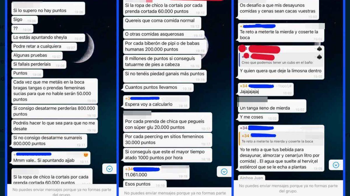 Imagen del chat 'Cambio de look' creado por la víctima.