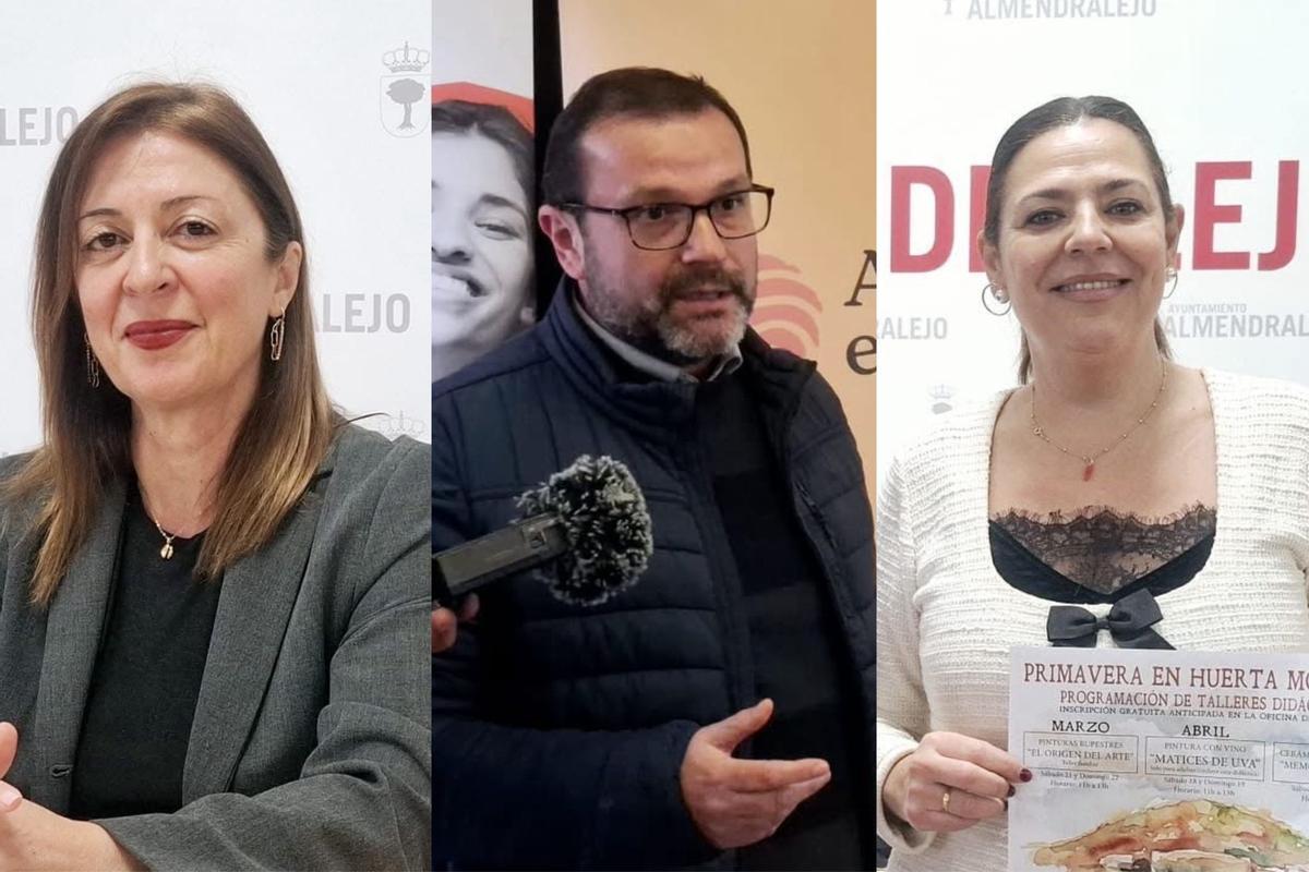 Juliana Megías, Francisco Jesús Hernández y Josefina Barragán, de izquierda a derecha.
