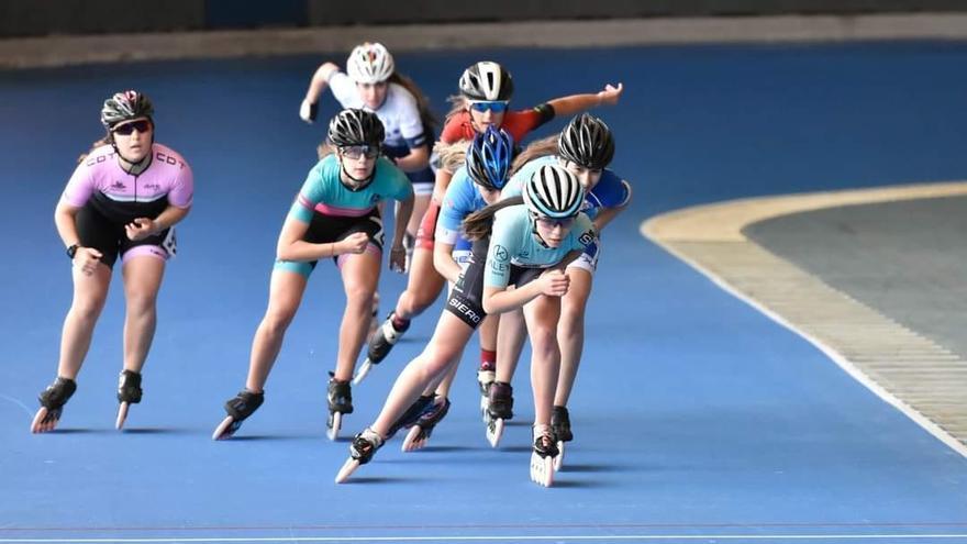 Alba Antolín durante una de las pruebas de los campeonatos de España de patinaje