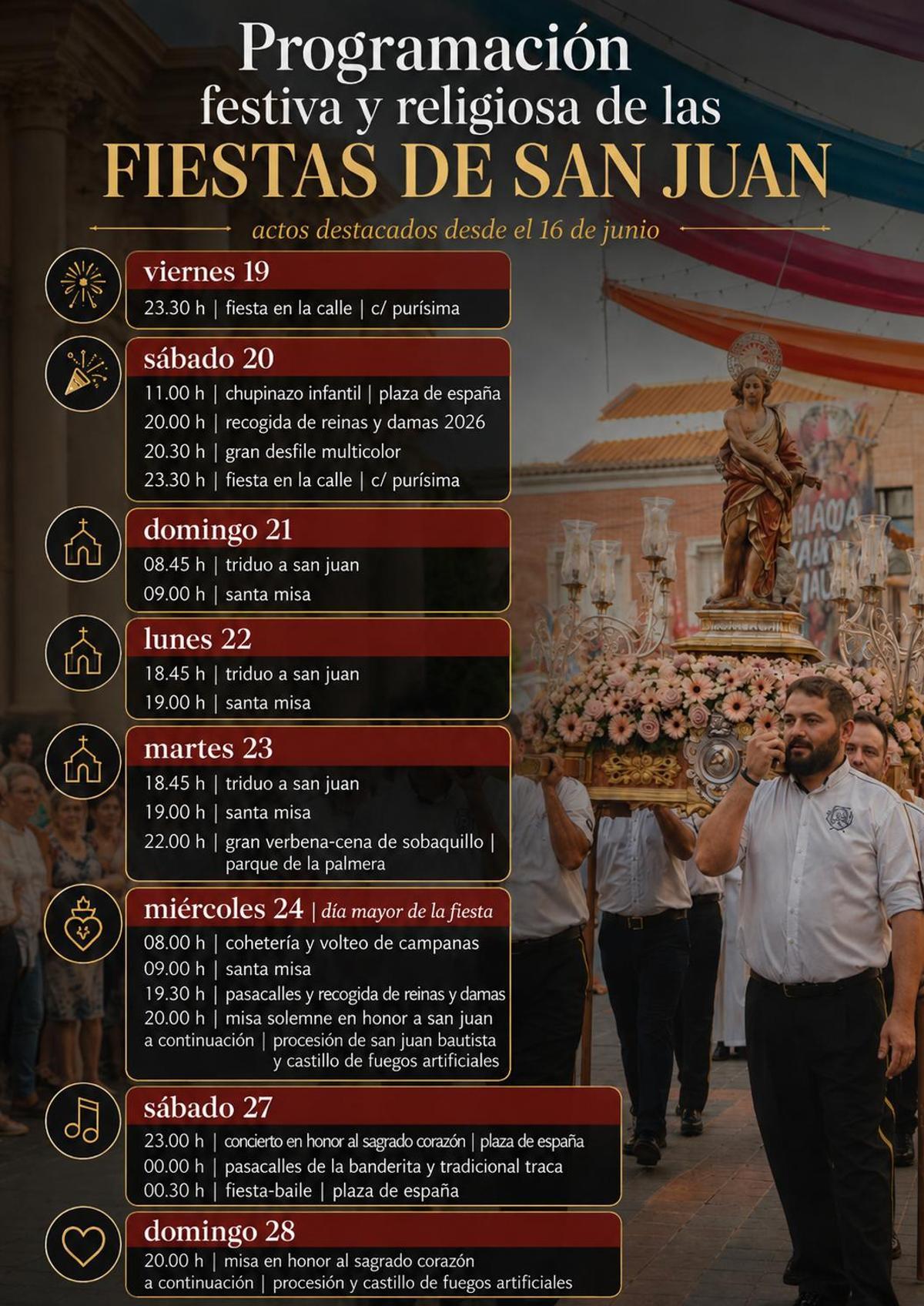 Programación de fiestas de San Juan 2026