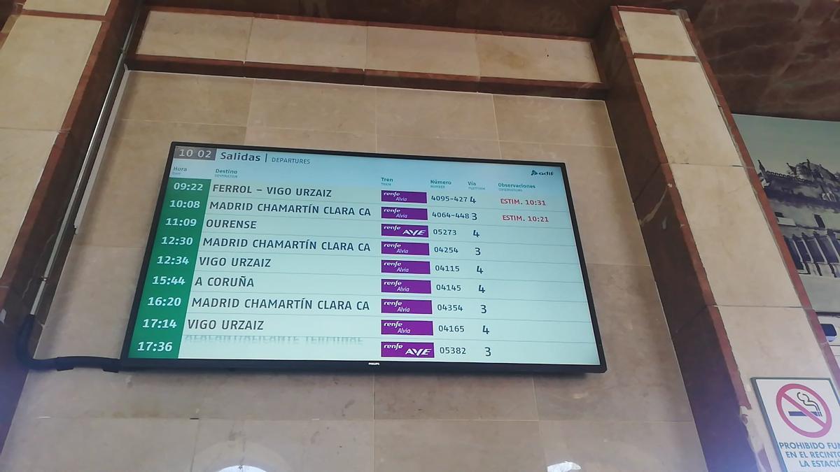 Avisos de trenes con retraso en la estación de Zamora