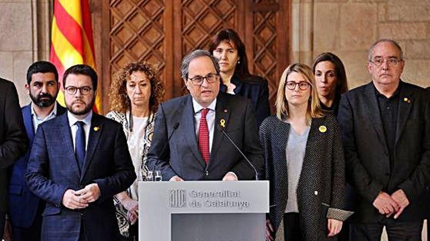 Torra, durant el missatge institucional.