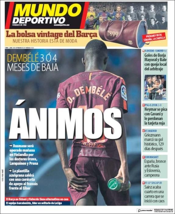 Portadas deportivas del lunes 18/09/17