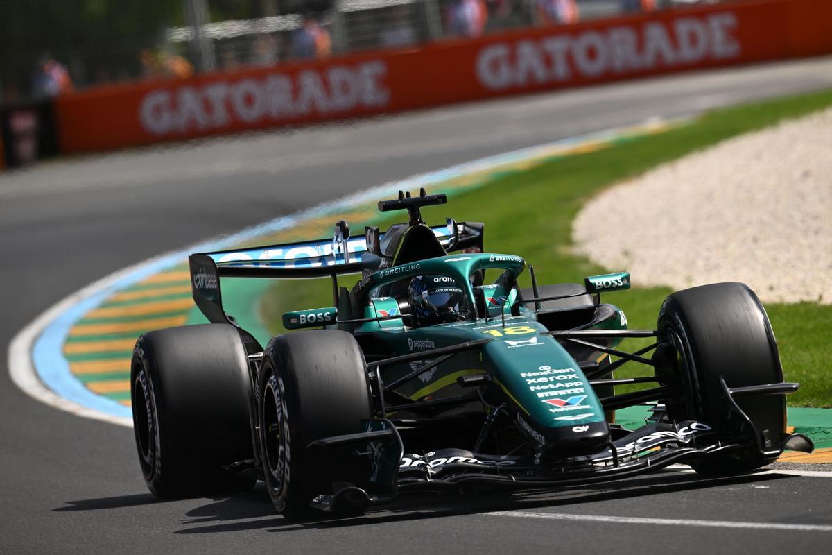 Lance Stroll, durante la jornada de hoy en Melbourne