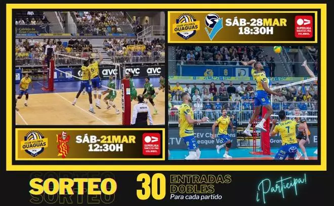 Vive la la Superliga Masculina de Voleibol de cerca: LA PROVINCIA regala entradas dobles para los partidos del CV Guaguas