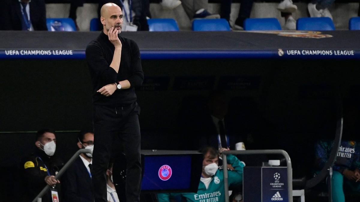 Pep Guardiola, en el Bernabéu