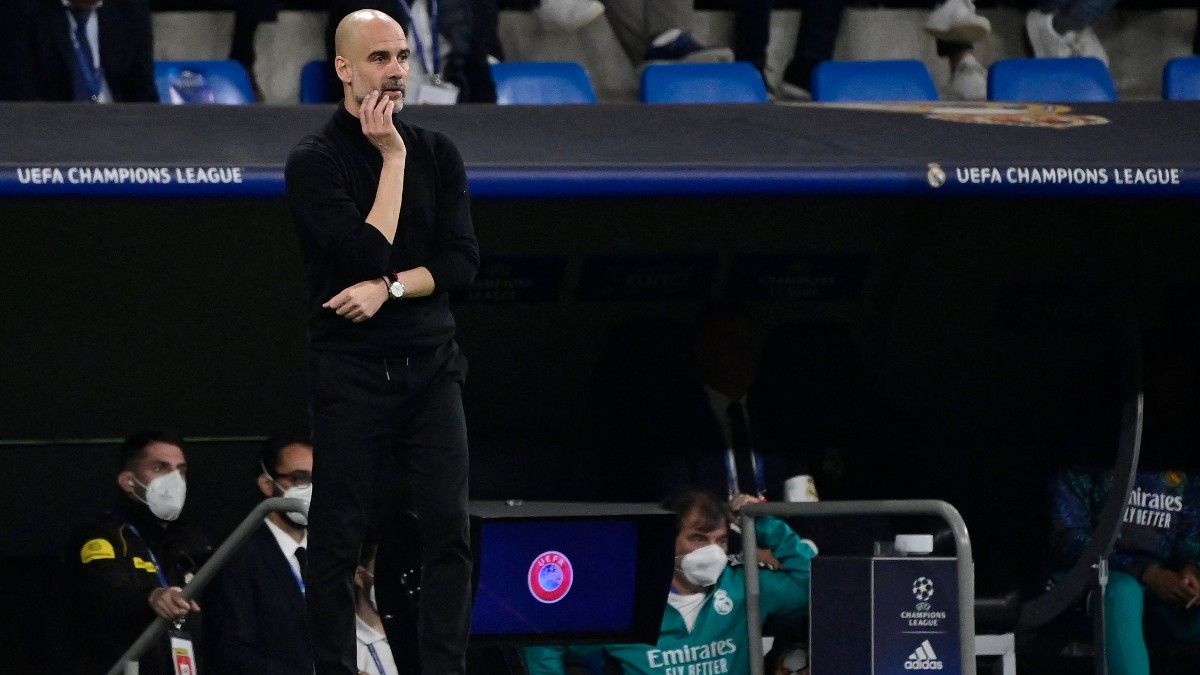 Pep Guardiola, en el Bernabéu