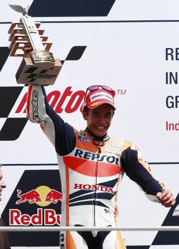 Márquez se ha impuesto en el GP de Indianápolis por delante de Pedrosa y Lorenzo.