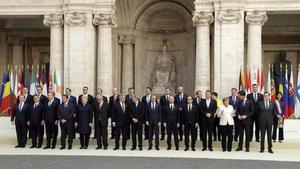 Los líderes de la UE posan en Roma.