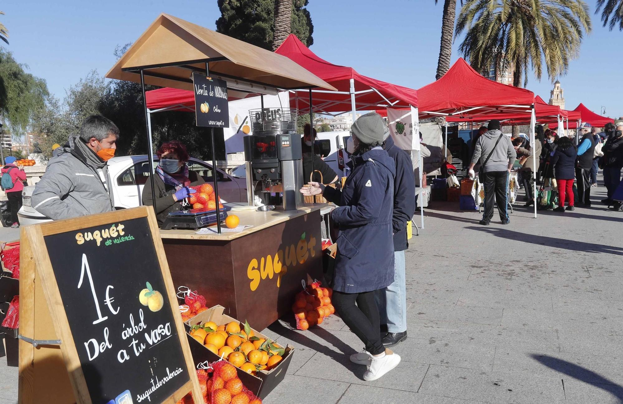 Mercat de la Taronja ante las Torres de Serrano