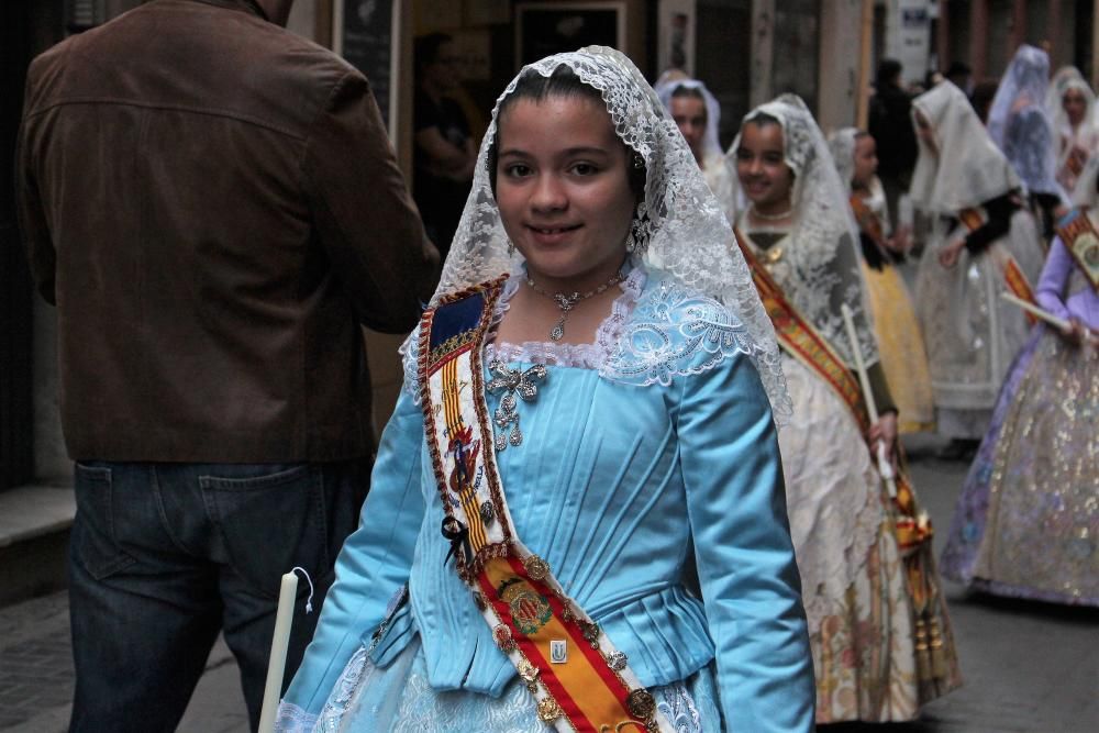 Procesión del Altar del Carmen. Las falleras mayores de 2017 de la Agrupación.