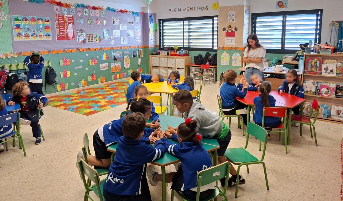 Clase de Infantil en el Colegio La Reina, que lleva medio siglo educando a generaciones de malagueños.