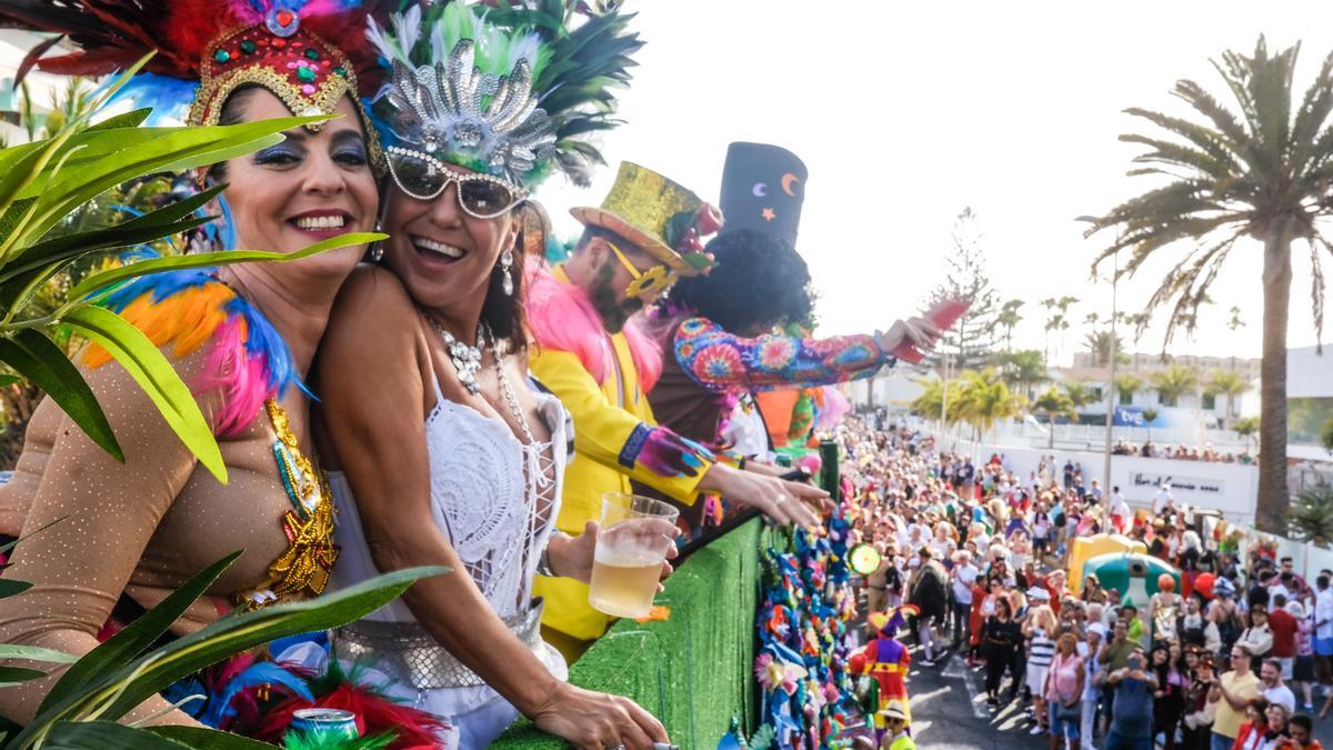 Imagen de archivo de la cabalgata del Carnaval de Maspalomas en 2019.