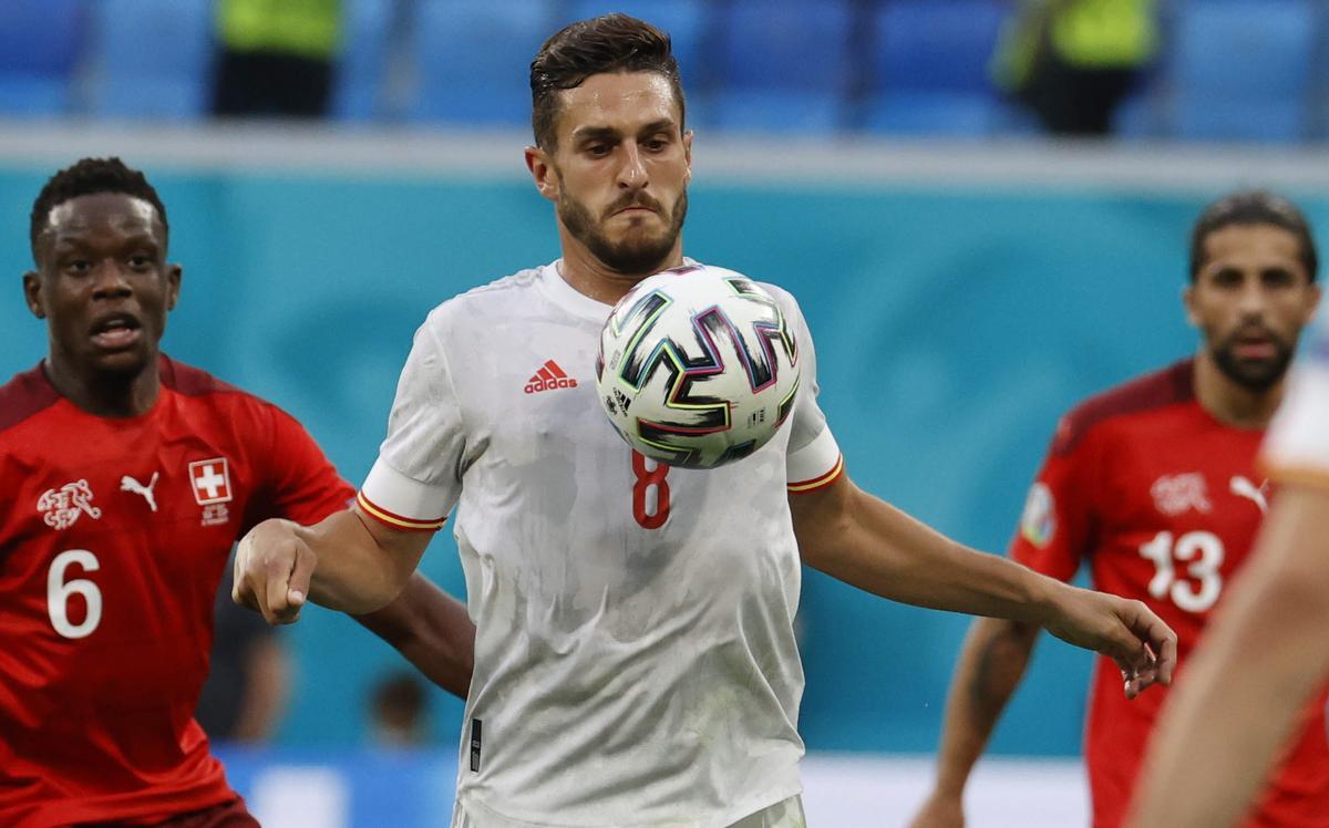 Koke en el partido contra Suiza.