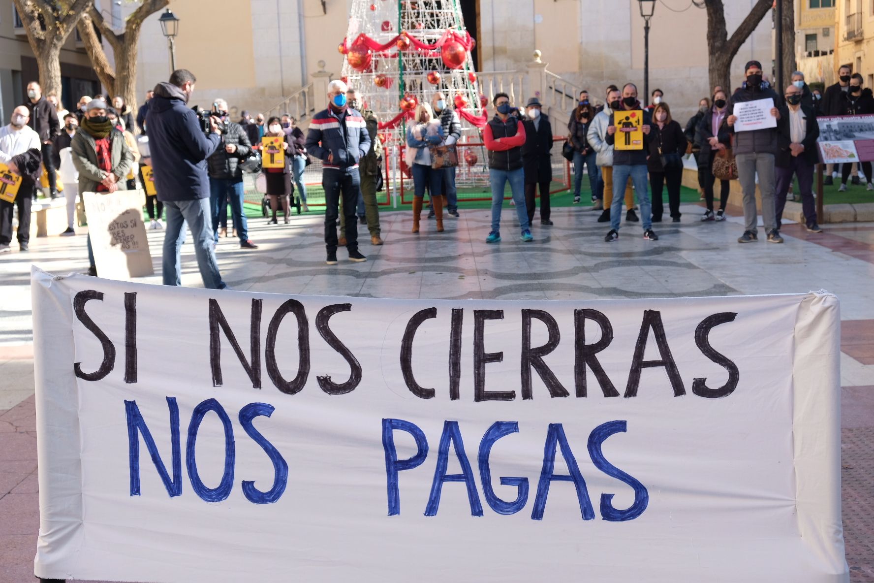 Protesta de los hosteleros de Petrer